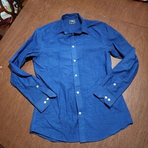 H&M Men's Deep Blue Casual Button-Down Shirt